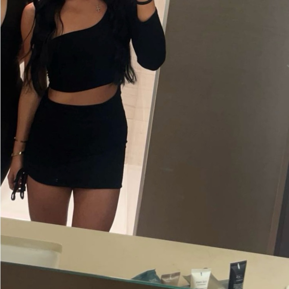 Fashion Nova Black One-Shoulder Dress